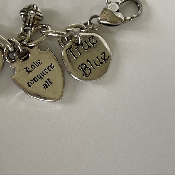 VINTAGE BRIGHTON Bracelet: Devotion Shield Silver & Gold Charm Bracelet RETIRED - Picture 7 of 7